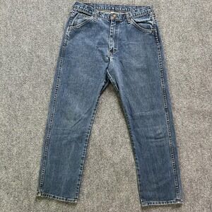 Roundhouse Jeans Mens 36x33 Blue Medium Straight Leg Made USA Workwear Denim